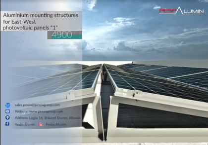 Aluminium Mounting Structure for East-West PV Panels "1"